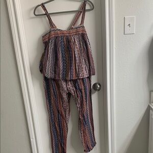 XiRENA Pink and Blue Jumpsuit with Spaghetti Straps